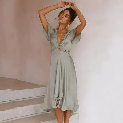 Helena | Feminines Sommerkleid Mit V-Ausschnitt