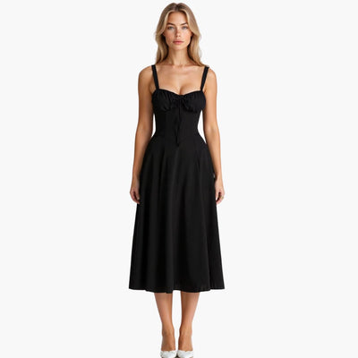 Lorena | Tailliertes Midikleid Mit Rückenschnürung