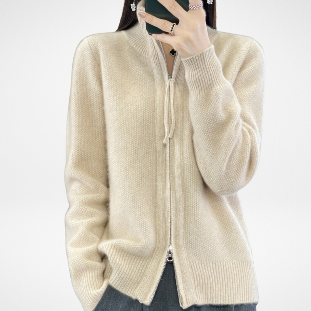 Giovana – Cardigan Con Zip In Cashmere