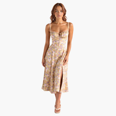 Lorena | Tailliertes Midikleid Mit Rückenschnürung
