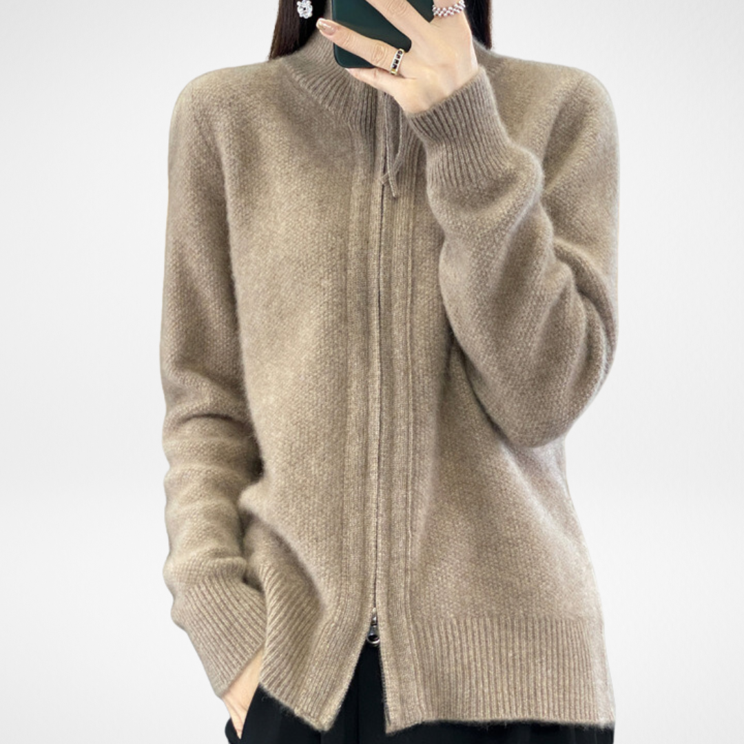 Giovana – Cardigan Con Zip In Cashmere