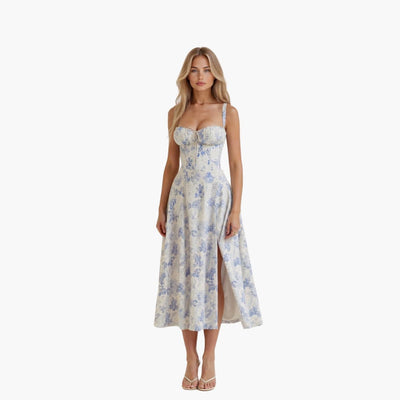 Lorena | Tailliertes Midikleid Mit Rückenschnürung