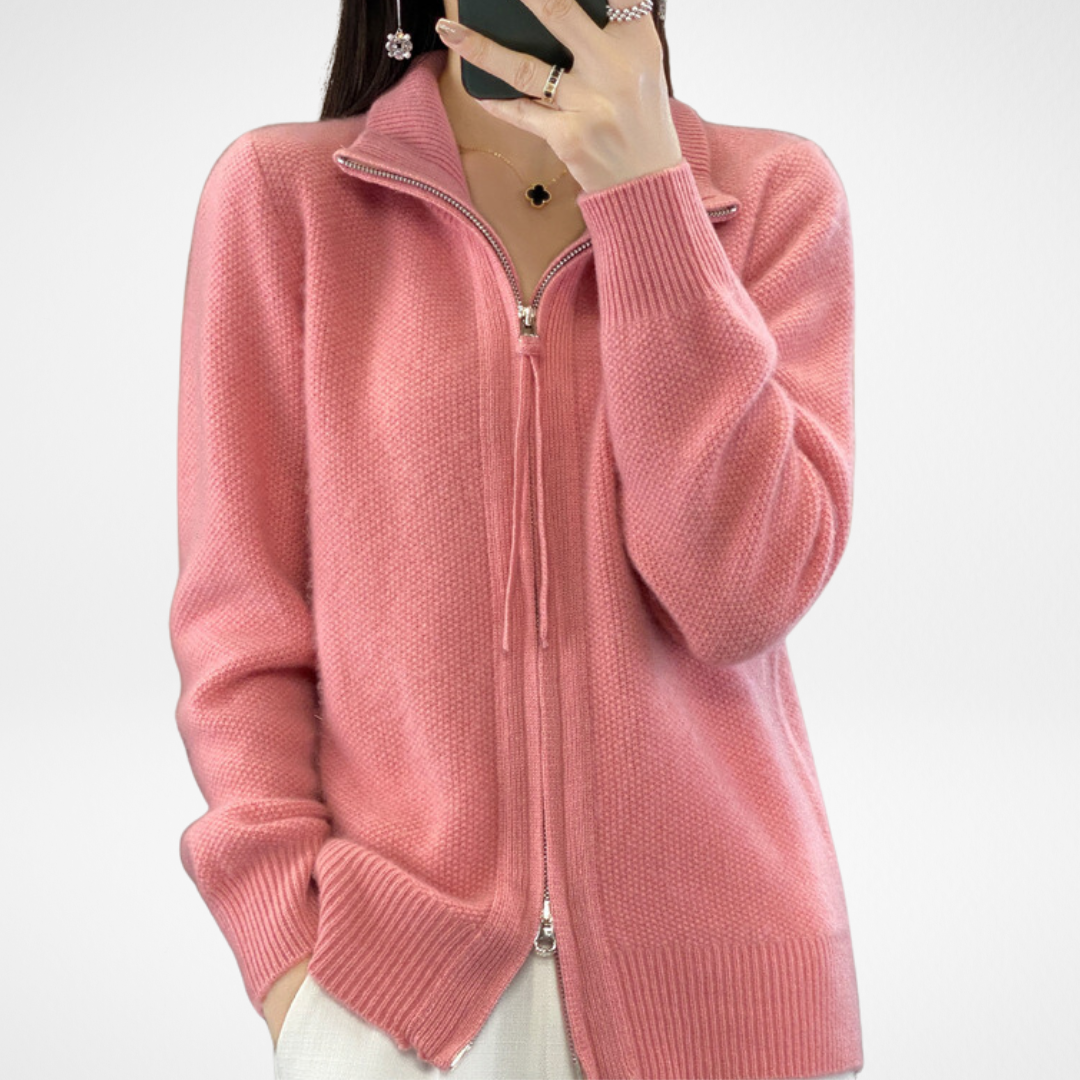 Giovana – Cardigan Con Zip In Cashmere