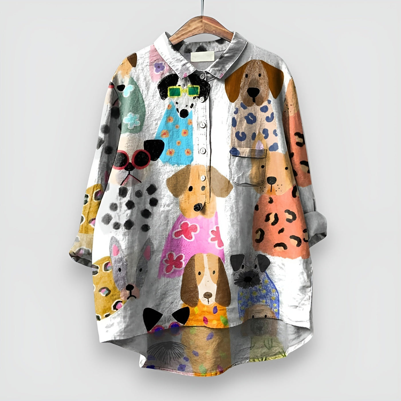 Lena | Damen-Shirt Mit Hunde-Print - Ausdrucksstarker Stil