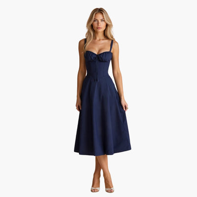 Lorena | Tailliertes Midikleid Mit Rückenschnürung