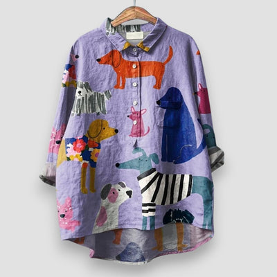 Lena | Damen-Shirt Mit Hunde-Print - Ausdrucksstarker Stil