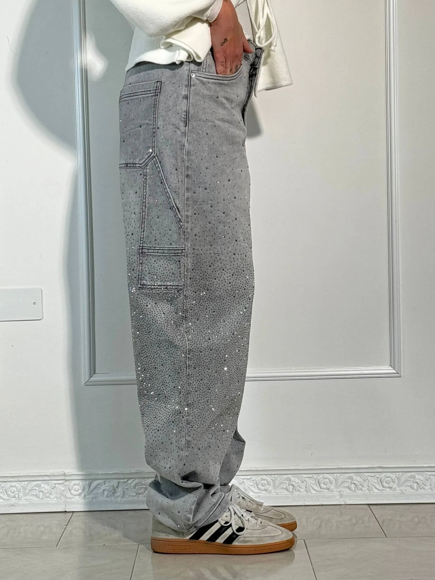 Elisabeth | Glitzer-Jeans Mit Strassdetails