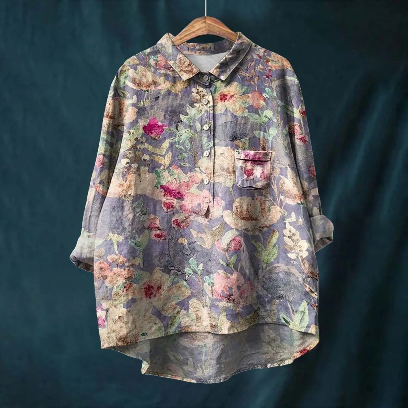 Mariangela – Lange Bluse Mit Floralen Muster Für Komfort