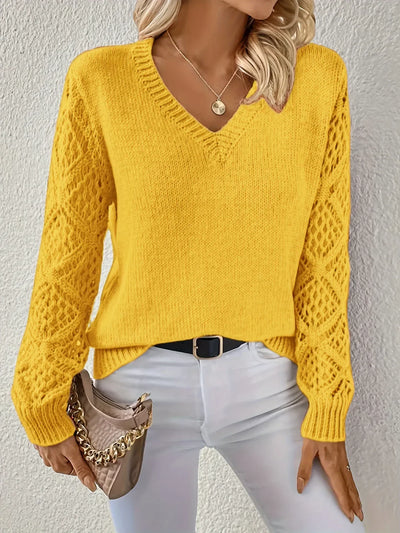 Opale – Lässiger Strickpullover Mit V–Ausschnitt