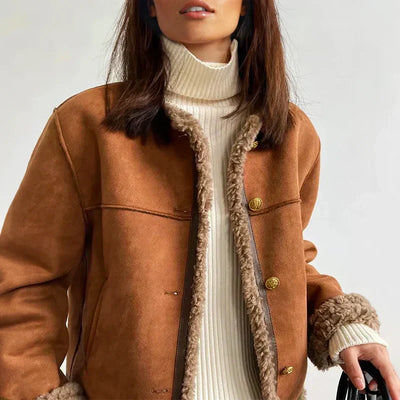 Rosalie Shearling Knopfjacke