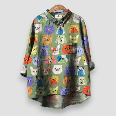 Lena | Damen-Shirt Mit Hunde-Print - Ausdrucksstarker Stil